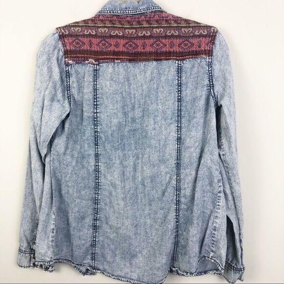 LIFE IN PROGRESS | Boho Snap Front Denim Shirt M - Picture 9 of 9